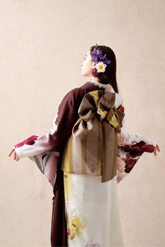 【振袖】白茶色 品番：MF01