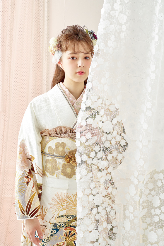 【振袖】白色 品番：TO-01