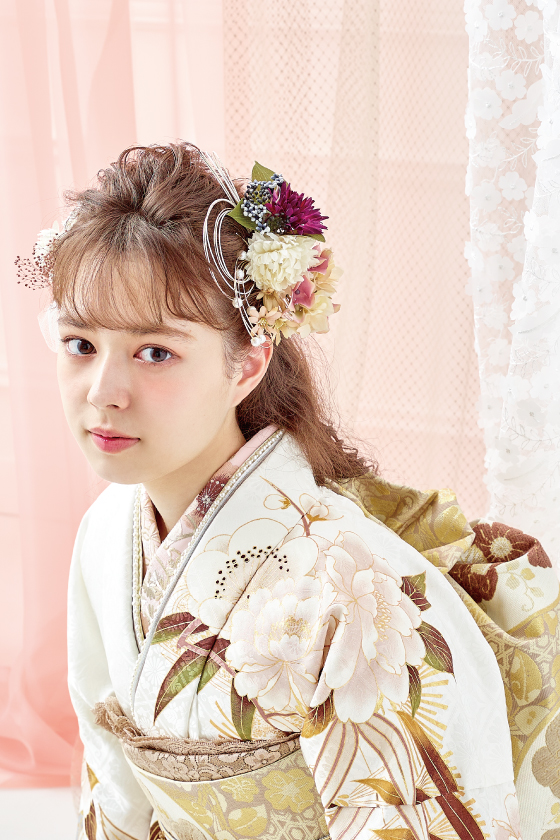 【振袖】白色 品番：TO-01