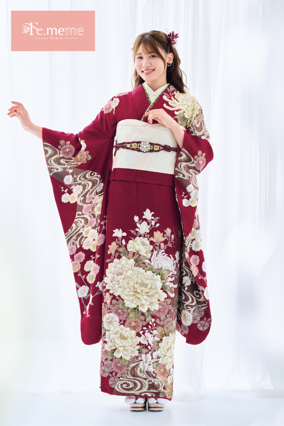 【ブランド振袖】Fe.meme 赤色 品番:Fe-5709