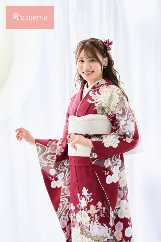 【ブランド振袖】Fe.meme 赤色 品番:Fe-5709