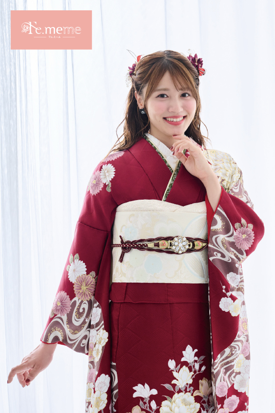 【ブランド振袖】Fe.meme 赤色 品番:Fe-5709