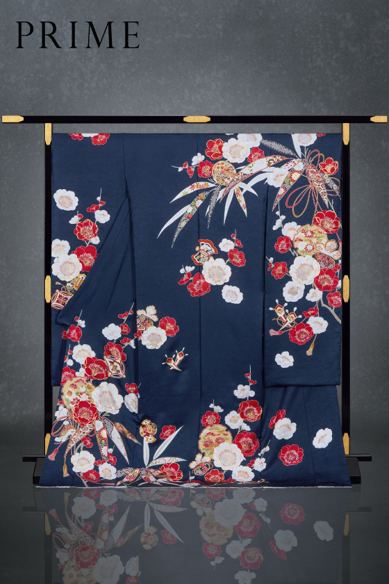 【ブランド振袖】PRIME 紺色 品番：PR-28