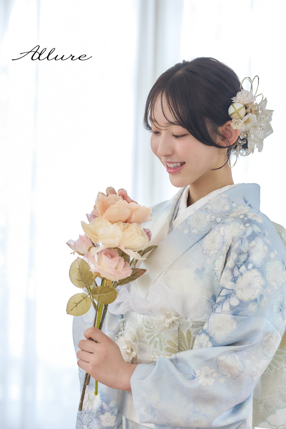 【ブランド振袖】Allure 水色 品番:AL-301