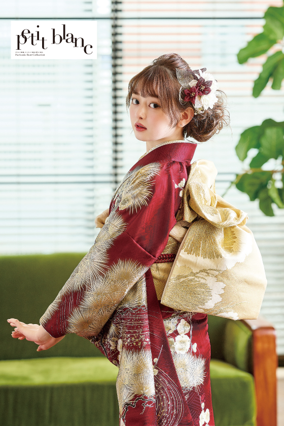 【ブランド振袖】Petitblanc 赤色 品番:K-3668
